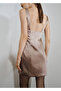 Satin Dress with Sequin Neckline - 4