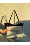 Women's Red Large Size University School Shopper Hand and Shoulder Bag with Zipper and Snap Closure - 3