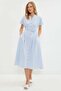 Tie-Waist Linen Look Midi Dress - 3