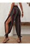 High Waist Slit Pants - Tie at the Hem
