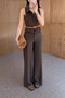 Brown Striped Vest and Trousers Set - 8430 - 2