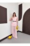 Women's Top and Bottom Set Linen Textured Gold Buttoned Belted Vest and Wide Leg Pants Two-Piece Set