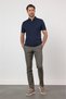 Navy Blue Italian Collar Short Sleeve Pocketless Standard Fit T-Shirt 1011260150 - 2