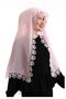 Needle Embroidered Lace Scarf Demor Mevlüt Coverlet Powder - 5