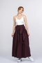 Women's Summer Burgundy Alora Parachute Fabric Skirt with Tie Detail Stylish Daily Comfortable 6894
