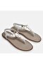 Large Size Women's Flip-Flop Sandals 41-42-43-44 with Silver Stones - 2