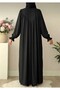 İkra Tesettür Zippered Robali Ferace Dress Black - 3
