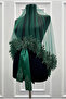 Emerald Green Bridal Veil Set, Sparkling Glass Bead Printed, Henna Night Veil Set 6 Pieces - 2