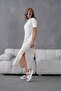 Polo Collar Short Sleeve Slit Relaxed Jersey Dress - 6