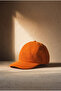 Unisex Sports Mesh Mercerized Tennis Cap Summer Orange