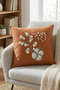 Orange Botanical Bohemian Patterned Throw Pillow Cover Cgh1420