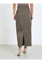 تنورة ماكسي مخططة باللون البني - 4