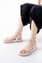 Zri̇n-1120 Premium White Silver Stone Daily Women's Sandals