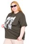 Mode XL Real Big Size Women's T-Shirt Bis Collar Manhattan U26118 Haki - 4