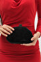 Women's Black Wavy Textured Metal Framed Chain Strap Evening Dress Wedding Bag - 2