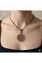 Velvet Copper Hamsa Evil Eye Copper Necklace Handmade Boho Spiritual Gift - 3