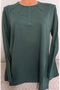 Er Clothing Battal Summer Combed Cotton Blouse Long-Sleeve O-Neck Green
