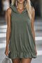 Women's hooded off-the-shoulder ruffle hem short modal dress