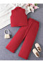 Girls Red Sleeveless Top and Pants Set - 2