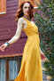 Double Breasted Collar Robadan Slit Long Dress - 6