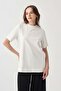 Ecru-crew neck modal t-shirt