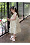 Girls Solid Sleeveless 3D Detail Dress - 5