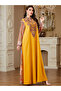 Yellow Embroidered Jalabiya with Faux Pearl Detail - 3