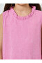 Girls Textured Sleeveless Ruffle Hem Dress - 3