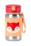 Stainless steel water bottle with straw 350 ml fox