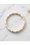 Talira Gold Transitional Curved Slice Porcelain Coated Elastic Bracelet - 4