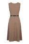 Buttoned Short Sleeve Belted Gilet Dress 5095-05 Mink - 6