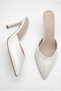 Women's Elegant and Stylish Pointed-Toe Thin High-Heeled White Evening Dress Slippers, Wedding Dress Slippers - 4