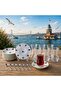 6-Person Tea Set – Elegant Red Rose Patterned Porcelain Plate and Slim-Waisted Cup Set, 18 Pieces