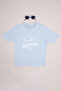 100% Cotton Letter Embossed Printed Oversize Boys' T-Shirt - 3