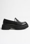 Black Casual Loafer Shoes with Buckle Detail Fs10Ms04A