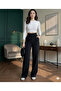 Morena Black High Waist Palazzo Trousers with Velcro Detail, Pleated Front and Wide Legs - 4