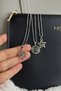 3-Piece Spiral Star Detailed Steel Chain Necklace Set - Spiral Vortex Necklace Set (Rope Bracelet Gift) - 3