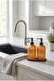 Set of 2 Glass Liquid Soap Dispensers 500 ml – Kitchen Detergent Dispenser & Hand Soap Dispenser with Bamboo Stand - 6