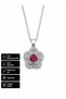 Red Stone Flower Necklace 316L Stainless Steel Women's Gift