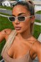 Women's Dikdortgen Sun Glasses Uv400 Gray Frame Black Lenses Modern Trend Summer Style Simple Design - 3