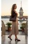 Women's Brown Suede 210 Open Back Short Block Heeled Daily Stiletto Shoes (Heel Height 4cm)