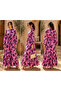 Pink & Black Tropical Print Tiered Casual Dress