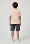 Smoked Shark Printed Crew Neck Boys' Shorts Set 23840 - 6