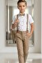 Boy's Short Sleeve Double Suit with Suspenders and Bow Tie - 4