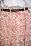 Cream/Tile Waist Elasticated Patterned Chiffon Skirt - 4