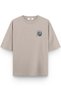 Women's / Men's Semi Oversize T-Shirt Cowboy Back Printed Stone Color T-Shirt 1391 - 2
