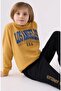 Boy's Hooded Los Angeles Printed Tracksuit 2-8 Years Mustard - 2