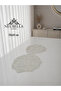 Flora Luxury Runner Living Room Coffee Table Cover Set French Laced Dowry Set Lace Rose Patterned 6 Pieces - 5