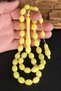 10X13 mm Beyzi Yellow Crimped Amber Prayer Beads - Signed by Master Fatih Erbabacan - Sülün İmame Prayer Beads