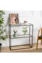 Modern Glass Console Table with Storage - Pre Assembled 31.5” 2-Tier Entryway, Sofa